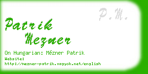 patrik mezner business card