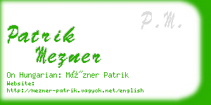 patrik mezner business card